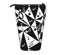 Dexnel Stylish Musical Note Pattern Cute Standing Pencil Holder,Telescopic Pouch Pop Up Bag,Stationery Box for Students,Girls,Boys