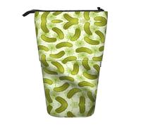 Dexnel Sushi Dill Pickles Cute Standing Pencil Holder,Telescopic Pouch Pop Up Bag,Stationery Box for Students,Girls,Boys
