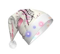 Dexnel The Paris Tower And A Bicycle Funny Led Christmas Hat, Holiday Santa Hat For Xmas Party Supplies, Winter Head Wear For Adults