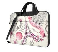 DEXNEL The Paris Tower And A Bicycle Print Retro Vintage Laptop Bag Durable Shockproof Computer Briefcase For Work Birthday Gift Idea