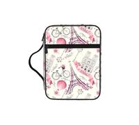 DEXNEL The Paris Tower and a Bicycle Printed Bible Storage Organizer, Portable Scripture Carrier, Religious Gift Case for Women