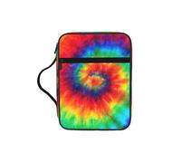 Dexnel Tie Dye Hippies Printed Bible Storage Organizer, Portable Scripture Carrier, Religious Gift Case for Women