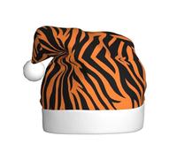 Dexnel Tiger Stripes Orange Pattern Printing Winter Warm Caps 1 Pieces Unisex Gifts Xmas Adult Holiday Christmas Tree Decoration Santa Hat