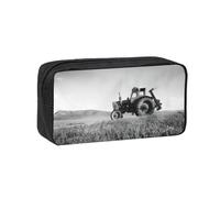 DEXNEL Tractor Agriculture Tranquil Printed Pencil Case Large Capacity Zip Pouch Durable Polyester Organizer for School Office Travel