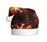 Dexnel Volcano Printing Winter Warm Caps 1 Pieces Unisex Gifts Xmas Adult Holiday Christmas Tree Decoration Santa Hat