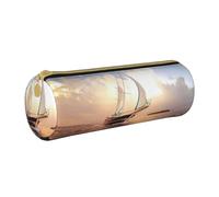 DEXNEL White Sailing Ship at Sunset School Pencil Case,Zipper Pens Holder,Elegant Practical Pencils Pouchs for Boys Girls Gift