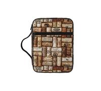DEXNEL Wine Cork Printed Bible Storage Organizer, Portable Scripture Carrier, Religious Gift Case for Women