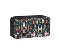 DEXNEL Women_s Nutcracker Ballet Xmas Dance Printed Pencil Case Large Capacity Zip Pouch Durable Polyester Organizer for School Office Travel