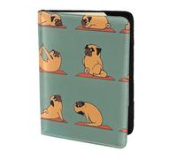 Dexnel Yoga Pug Printing 1 Pcs Passport Holder for Travel Women Men,Cute Passport Cover Travel Passports Cover Case