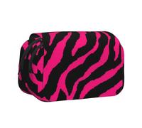 Dexnel Zebra Tiger Leopard Pink Printing Pencil Case for Pencils, Handy Storage Box for Watercolor Pens Or Markers
