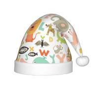 Dexnel Zoo Alphabet Animal Kids Santa Costume Hat, Christmas Gnome Hat For Parties And Events, Xmas Hat For New Year Festive Holiday