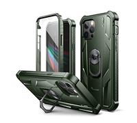 Dexnor Case Compatible with iPhone 12 & 12 Pro [6.1 inch] 360 Full Body Heavy Duty Military Grade Shockproof Hard Back Cover Built-in Screen Protector and Kickstand for iPhone 12/12 Pro - Green