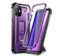 Dexnor Case Compatible with iPhone 12 Pro Max 5G 6.7 Inch, 360 Degree Full Body Heavy Duty Shockproof Protective Cover with Built-in Screen Protector and Kickstand - Purple