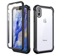 Dexnor Case Compatible with iPhone X iPhone XS Case (5.8'') (2019 Version), Shockproof Case 360 Degree Full Body Protection Case with Built-in Screen Protector - Black