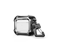 Dexnor Case for Airpods 3rd Generation(2021), 360° Full Body Rugged Clear Protective Non-Slip Cover with Keychain Strap for Apple Airpods 3rd Generation(2021) - Black