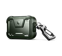Dexnor Case for Airpods Pro, 360° Full-Body Rugged Protective Non-slip Cover with Keychain Strap for Apple Airpod Pro (Front LED Visible)- Green