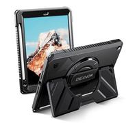 Dexnor Case for iPad 9th/8th/7th Gen 10.2 inch,Rugged Protective Case with 360° Rotating Hand Strap & Steady Stand & Screen Protector & Pencil Holder Shockproof Full-Body Bumper Cover,Black