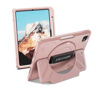 Dexnor Case for iPad Pro 11 inch Case 2024 (M4) with Screen Protector Pen Holder [360 Rotating Hand Strap & Kickstand], Shockproof Full Body Rugged Cover for iPad Pro 11, Pink