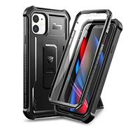 Dexnor Case for iPhone 11 6.1 inch 360 Full Body Heavy Duty Rugged Shockproof Military Drop Tested Protective Cover Built in Screen Protector and Kickstand for iPhone 11 - Black