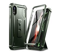 Dexnor Case for iPhone XR 360 Full Body Heavy Duty Rugged Shockproof Military Drop Tested Protective Cover Built in Screen Protector and Kickstand for iPhone XR-Green