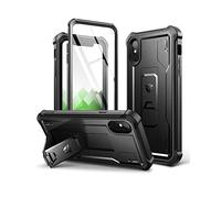 Dexnor Case for iPhone XS MAX 360 Full Body Heavy Duty Rugged Shockproof Military Drop Tested Protective Cover Built in Screen Protector and Kickstand for iPhone XS MAX-Black