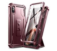 Dexnor Case for iPhone XS MAX 360 Full Body Heavy Duty Rugged Shockproof Military Drop Tested Protective Cover Built in Screen Protector and Kickstand for iPhone XS MAX-Magic Red