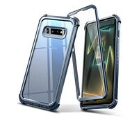 Dexnor Case for Samsung Galaxy S10 360 Full Body 3 Layers Protection Cover Shockproof Bumper Crystal Clear Slim Anti-Scratch Back Panel with Built-in Screen Protector (Blue)