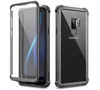 Dexnor Case for Samsung Galaxy S9 Plus S9+ 360 Full Body 3 Layers Protection Cover Shockproof Bumper Crystal Clear Slim Anti-Scratch Back Panel with Built-in Screen Protector - Black