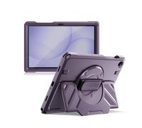 Dexnor Case for Samsung Galaxy Tab A9+/A9 Plus 11 inch, Rugged Protective Case with 360° Rotating Hand Strap & Large Steady Stand & Screen Protector Shockproof Full-Body Bumper Cover, Purple