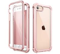 Dexnor Compatible with iPhone SE 2020(2022) case/iPhone 8/7 Case 4.7 Inch 360 Degree Full Body Clear Shockproof Bumper Dustproof Protective Cover with Built-in Screen Protector - Pink