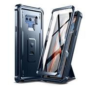 Dexnor Compatible with Samsung Galaxy Note 9 Case with Built-in Screen Protector Military-Grade 360 Full Body Shockproof Bumper Protection Cover with Stand - Blue