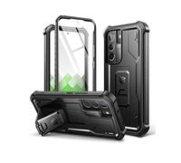 Dexnor Compatible with Samsung Galaxy S22 Plus 5G Case with Built-in Screen Protector Military-Grade 360 Full Body Shockproof Bumper Protection Cover with Stand - Black