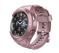 Dexnor Compatible with samsung watch 4 Classic (46MM), Military Grade Protective Case with Soft Silicone Rugged Shockproof Adjustable iWatch Bands Strap for Sports - Pink