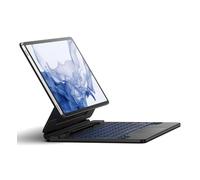 Dexnor for 12.4" Samsung Galaxy Tab S8 Plus/S7 FE (5G)/S7 Plus Case with Keyboard Multi-Touch Trackpad Magnetic Floating Cantilever Stand Backlit Bluetooth Keyboard Case with S Pen Holder, Black