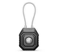 DEXNOR for AirTag Holder Case with Steel Wire Cable, Anti-Lost Locking Protective Cover for Apple AirTag GPS Tracker Cases Finder Accessories, Black