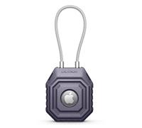 DEXNOR for AirTag Holder Case with Steel Wire Cable, Anti-Lost Locking Protective Cover for Apple AirTag GPS Tracker Cases Finder Accessories, Purple