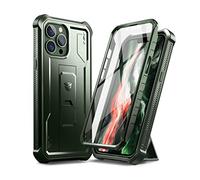 Dexnor for Apple iPhone 13 pro max Case, [Built in Screen Protector and Kickstand] Heavy Duty Military Grade Protection Shockproof Protective Cover for Apple iPhone 13 pro max - Military Green