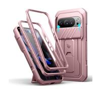 Dexnor for Google Pixel 10/10 Pro Case with Slide Camera Cover & 2 Front Frames & Built-in Screen Protector & Heavy-duty Kickstand, Full-body Shockproof Protective Cover Rugged Bumper Cases - Pink