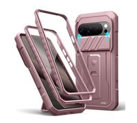 Dexnor for Google Pixel 10 Pro XL Case with Slide Camera Cover & 2 Front Frames & Built-in Screen Protector & Heavy-duty Kickstand, Full-body Shockproof Protective Cover Rugged Bumper Cases - Pink