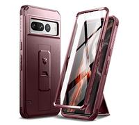 Dexnor for Google Pixel 7 Pro 5G Case, [Built in Screen Protector and Kickstand] Heavy Duty Military Grade Protection Shockproof Protective Cover for Google Pixel 7 Pro 5G - Magic Red