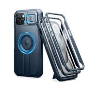 Dexnor for iPhone 15 Plus & 14 Plus Magnetic Case With Slide Camera Cover & Adjustable Kickstand & Built-in Screen Protector, Rugged Shockproof Bumper Cases Heavy-duty Cover - Navy Blue