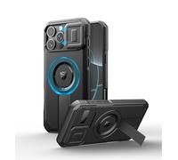 Dexnor for iPhone 16 Pro Max Case with Slide Camera Cover & Adjustable Kickstand, Magnetic Rugged Shockproof Bumper Cases Heavy-duty Mangetic Protective Cover - Black