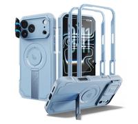 Dexnor for iPhone 18 Pro Max/17 Pro Max Case with Camera Cover & Kickstand & Screen Protector & 2 Front Frames with MagSafe, Rugged Shockproof Bumper Cases Magnetic Protective Case, Light Blue