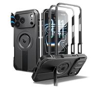Dexnor for iPhone 18 Pro Max/17 Pro Max Case with Camera Cover & Kickstand & Screen Protector & 2 Front Frames with MagSafe, Rugged Shockproof Bumper Cases Magnetic Protective Case, Black