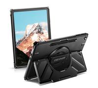 Dexnor for Microsoft Surface Pro 12 inch 2025, Rugged Protective Case with 360° Rotating Hand Strap & Large Stand & Pen Holder Shockproof Full-Body Cover, Black