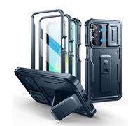 Dexnor for Samsung Galaxy A16 4g/5g Case with Built-in Slide Camera Cover & Screen Protector & Kickstand, Heavy-Duty Shockproof Rugged Case Full-Body Bumper Protective Cover for Galaxy A16 Blue