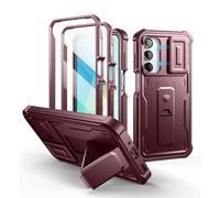 Dexnor for Samsung Galaxy A16 4g/5g Case with Built-in Slide Camera Cover & Screen Protector & Kickstand, Heavy-Duty Shockproof Rugged Case Full-Body Bumper Protective Cover for Galaxy A16 Red