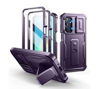 Dexnor for Samsung Galaxy A16 4g/5g Case with Built-in Slide Camera Cover & Screen Protector & Kickstand, Heavy-Duty Shockproof Rugged Case Full-Body Bumper Protective Cover for Galaxy A16 Purple
