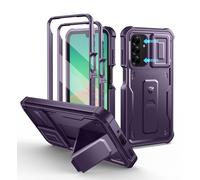 Dexnor for Samsung Galaxy A26 Case with Upgraded Slide Camera Cover & Built-in Screen Protector & Kickstand, Heavy-Duty Shockproof Rugged Case Full-Body Bumper Protective Cover - Purple