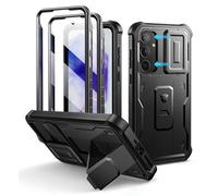 Dexnor for Samsung Galaxy A35 5g Case with Built-in Slide Camera Cover & Screen Protector & Kickstand, Heavy-Duty Shockproof Rugged Case Full-Body Bumper Protective - Black